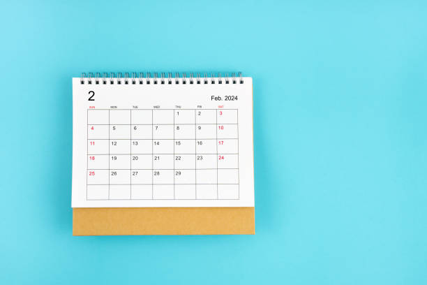 istock February 2024, Monthly desk calendar for 2024 year 1926432950