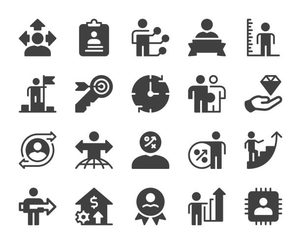 stockillustraties, clipart, cartoons en iconen met personal growth - icons - bedrijfsproces
