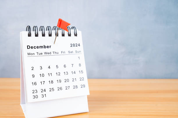 istock December 2024 calendar and red push pin. 1926432983