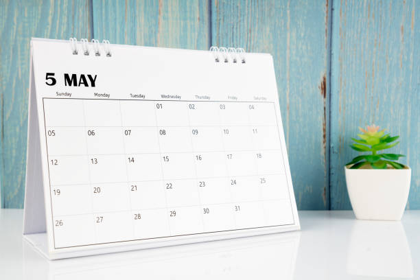 istock May 2024 calendar on the white table. 1926432985
