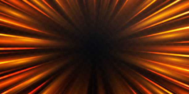 istock Radial speed rays, light neon flow, zoom in motion effect, orange glow speed lines, colorful light trails, perspective stripes. Abstract background, vector illustration. 1926433127