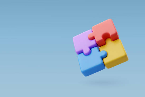 istock 3D Vector Colorful jigsaw puzzle cube, strategy jigsaw business and education. 1926507594