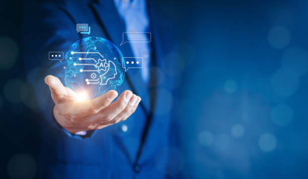 istock Ai tech, businessman show virtual graphic Global Internet connect Chat with AI, Artificial Intelligence. using command prompt for generates something, Futuristic technology transformation. 1926554770