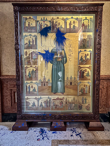 Painted attack on the Icons of Sameba Cathedral