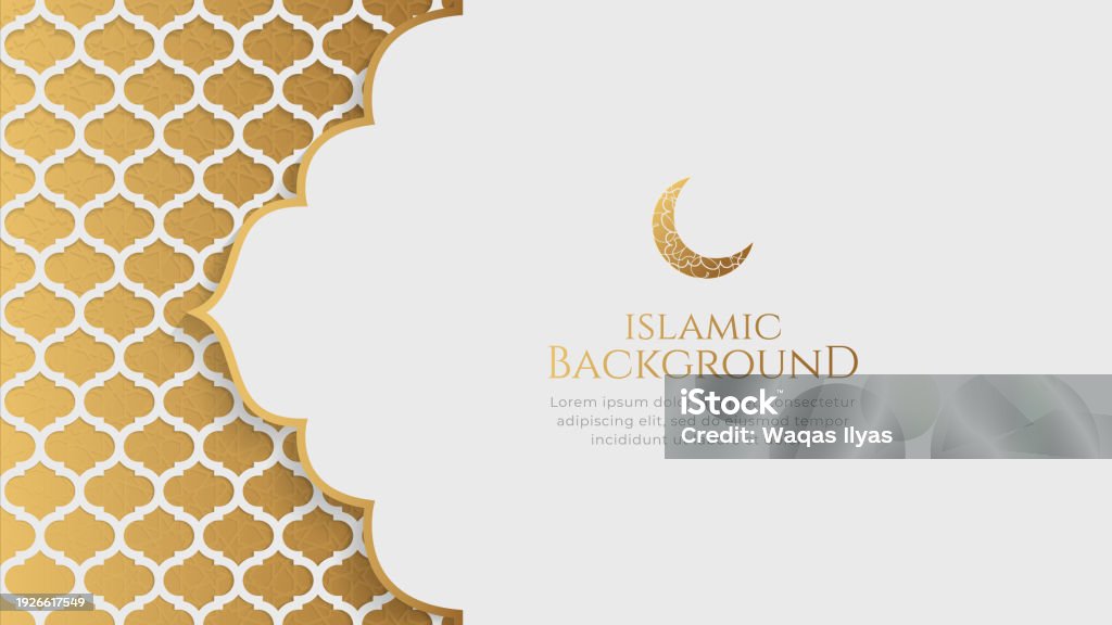 Arab Style Background Islamic Arabic Style Golden Background With Crescent Moon And Copy ...