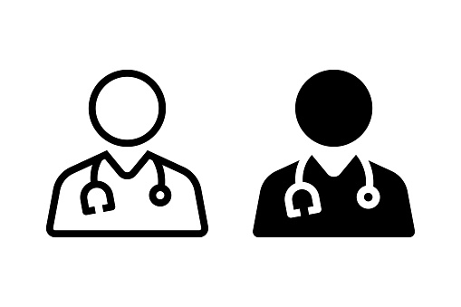 Medical icon vector set. Outline doctor symbol