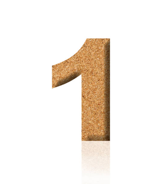 istock Isolated shot of three-dimensional cork number 1 on white background 1926622416