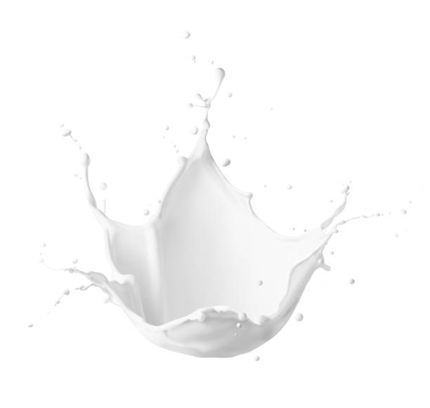 istock Close up of milk splash isolated 1926633539