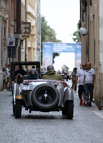 Pesaro , Italy - 16 jun 2023 : ALFA ROMEO 6C 1750 GS SPIDERZAGATO 1931 Mille Miglia 2023 edition, regularity race for historic cars that participated in the Mille Miglia competition from 1927 to 1957