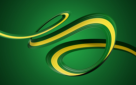 3d Flag Of Brazil 3d Waving Ribbon Flag Isolated On Green Background 3d Illustration