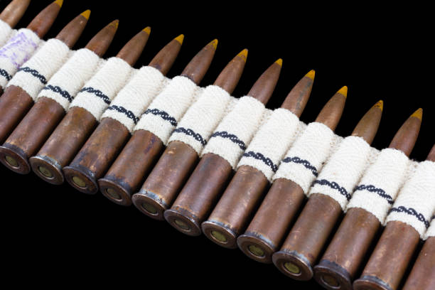 istock Retro vintage canvas ammo belt with cartridges 1926679920
