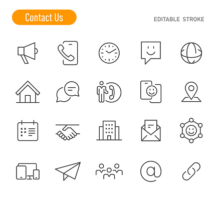Contact Us Icons - Line Series