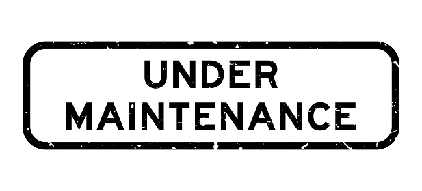Grunge black under maintenance word square rubber seal stamp on white background