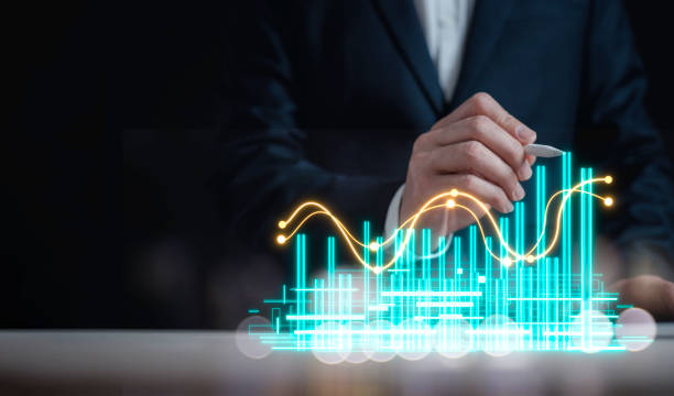 istock Businessman touch investment growth graph chart and analysing growth achievement diagram data trading and exchange, Stock market, Investment, dynamics of financial growth of business 1926723869