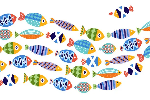 Vector illustration of Cute fish.