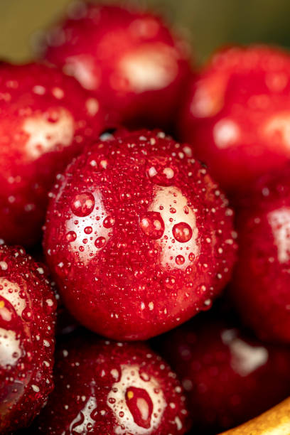 istock covered with drops of water ripe red cherries on the table 1926731854