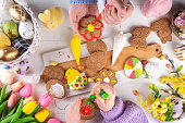 Easter cookies making background