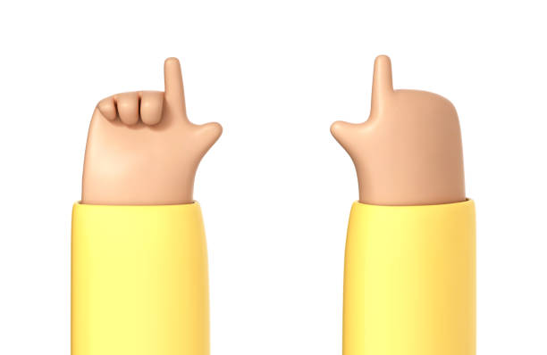 istock 3D pointing hand gestures isolated on white background. Cartoon palm with index finger showing up.  Hand touching or pointing something. Vector 3d Illustration 1926830149