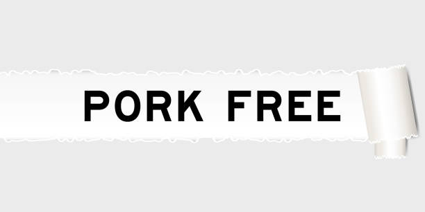 istock Ripped gray paper background that have word pork free under torn part 1926832326