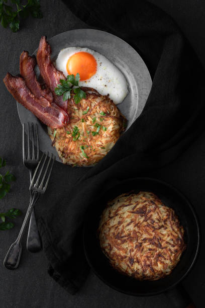 istock Homemade Hash browns on a dark background 1926839456