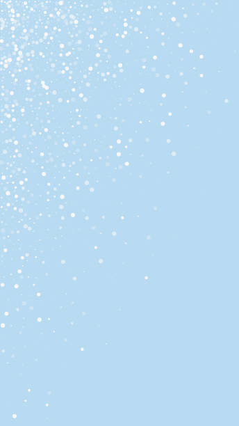 istock Snowy christmas background. Subtle flying snow flakes and stars on light blue winter backdrop. Delicate sweet snowy christmas. Vertical vector illustration. 1926853807