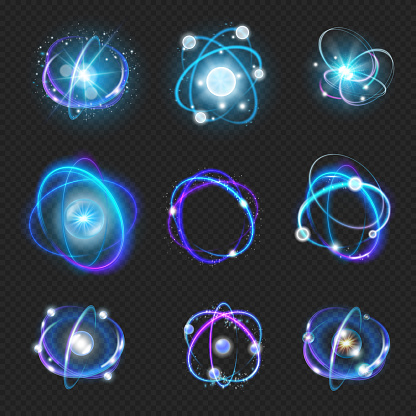 Atom Rotation Transparent Vector Atom Light Isolated Fusion Orbit Spin On Transparent Background Vector ...