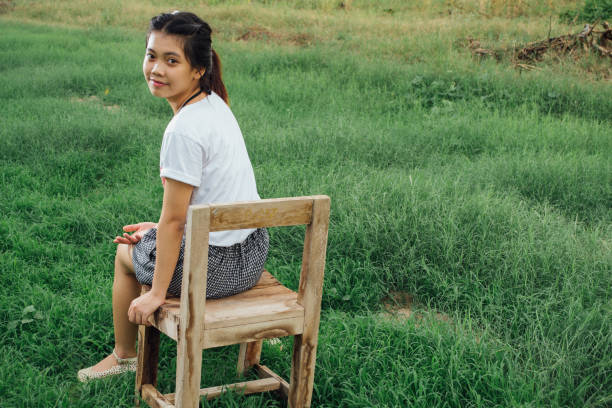 Young Woman Staycations Backyard Home Vacation