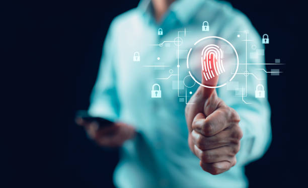 istock Security password login online concept, businessman using  finger scan and entering username and password of social media, log in with smartphone to an online bank account, data protection from hacker 1926919298