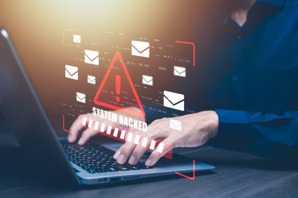istock Cyber security and Security password login online,   Alert Email inbox and spam virus with warning caution for notification on internet letter security protect, junk and trash mail and compromised 1926919432