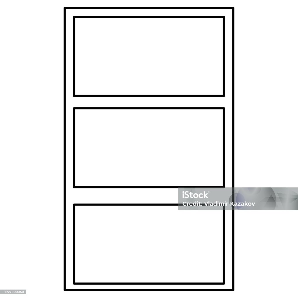 Multiple Window Outlined Rectangular Window Outline For House Isolated On White Background ...