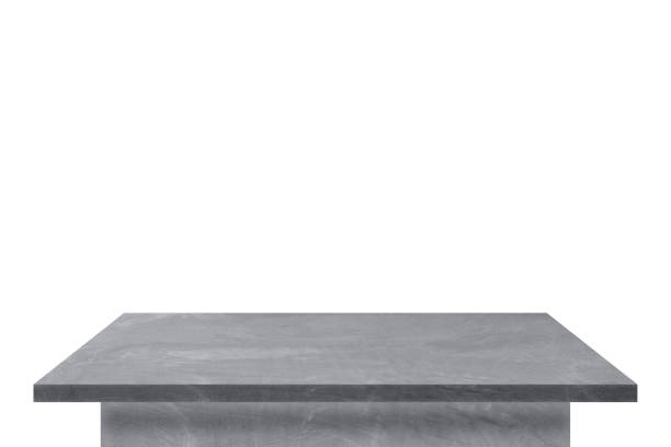 istock Empty gray concrete table top on square shape for put object or montage product and decor on home 1927090594