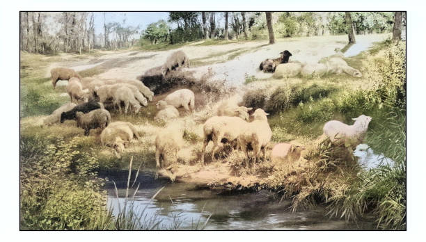 istock Antique photo of paintings: Landscape 1927157303