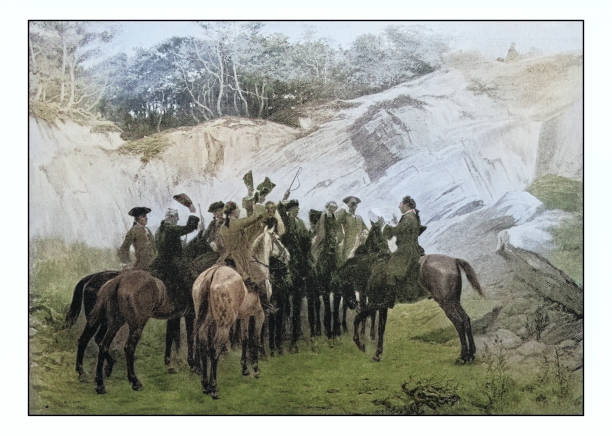 istock Antique photo of paintings: Men on horses 1927164722