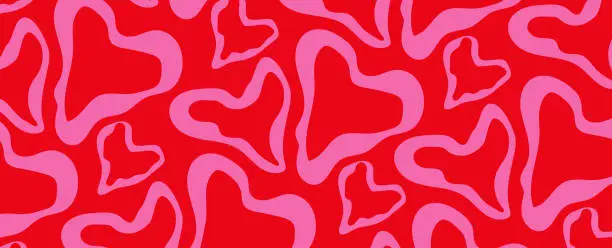 Vector illustration of Valentine's day seamless pattern illustration with red heart.