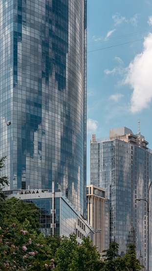 contemporary building in center of Ukrainian Kyiv, business headquarters