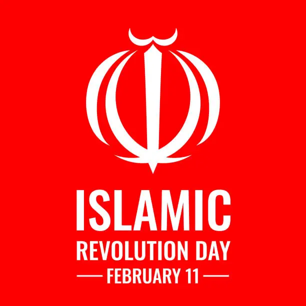 Vector illustration of Iran Islamic Revolution Day typography poster. Iranian National holiday on February 11. Vector template for banner, flyer, etc.