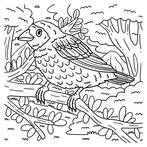 Red Billed Quelea Bird Coloring Page for Kids A cute and funny coloring page of a Red Billed Quelea Bird. Provides hours of coloring fun for children. To color, this page is very easy. Suitable for little kids and toddlers. red billed quelea stock illustrations