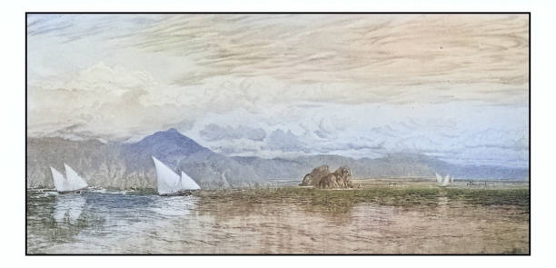 istock Antique photo of paintings: Seascape 1927219632