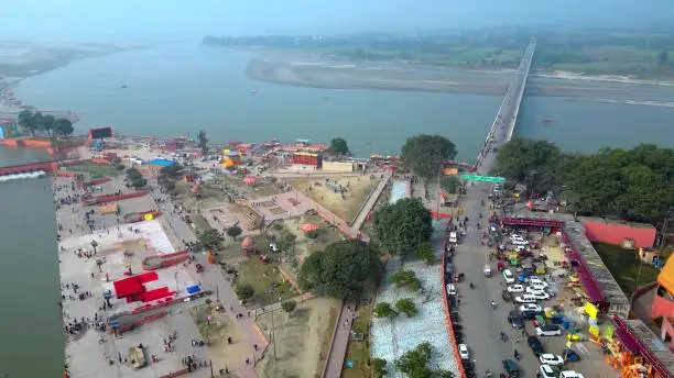 Ayodhya Drone view Shri Ram Mandir, Shri Hanuman Garhi Mandir, Lata Mangeshkar Chowk and Ram ki Paidi Ghats,