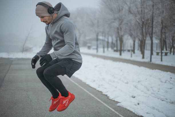 istock A young athletic athlete jumps on the road 1927341107