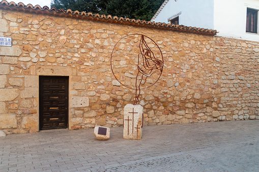 El Toboso, Spain - September 15, 2023: Art in center of El Toboso.