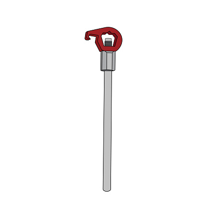 Kids drawing Cartoon Vector illustration fire hydrant wrench icon Isolated on White Background