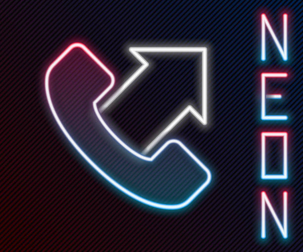istock Glowing neon line Telephone 24 hours support icon isolated on black background. All-day customer support call-center. Full time call services. Colorful outline concept. Vector 1927410179