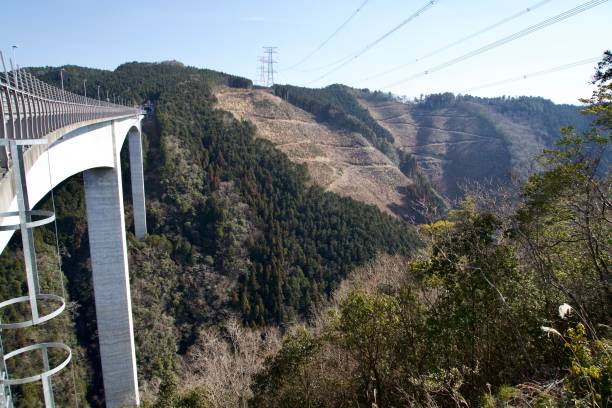 istock Bungee jumping from Shintabisoko Bridge in Gifu. 1927423452