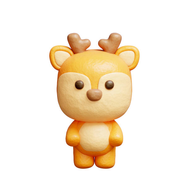 istock 3D cute deer standing, Cartoon animal character, 3D rendering. 1927444812