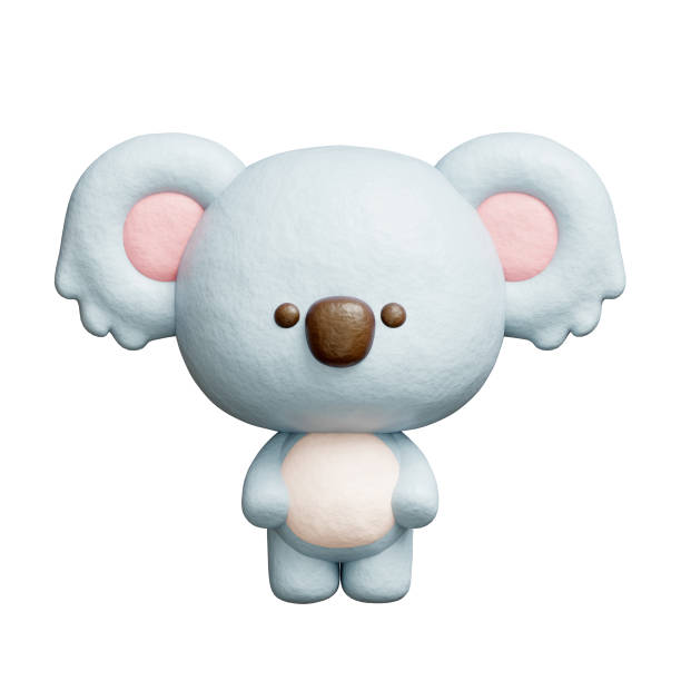 istock 3D cute koala standing, Cartoon animal character, 3D rendering. 1927451111