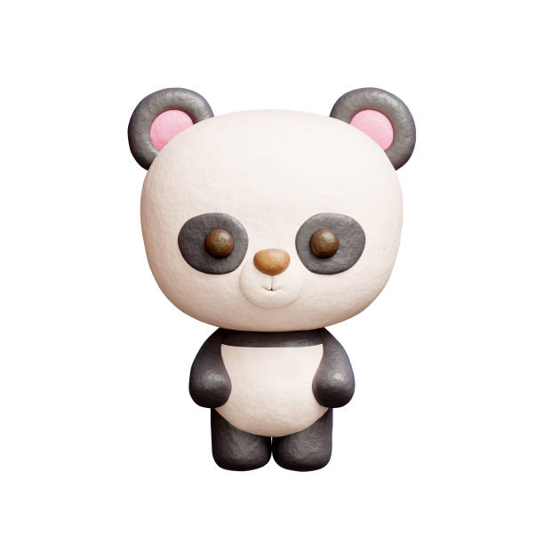 istock 3D cute panda standing, Cartoon animal character, 3D rendering. 1927452691