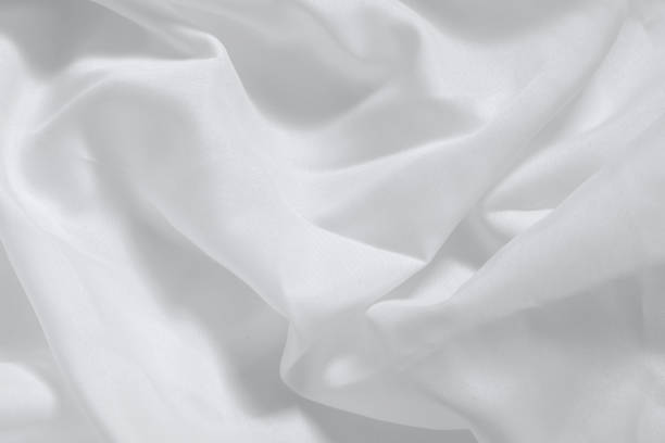 istock Soft focus white smooth ripple linen fabric on detail texture background 1927453216