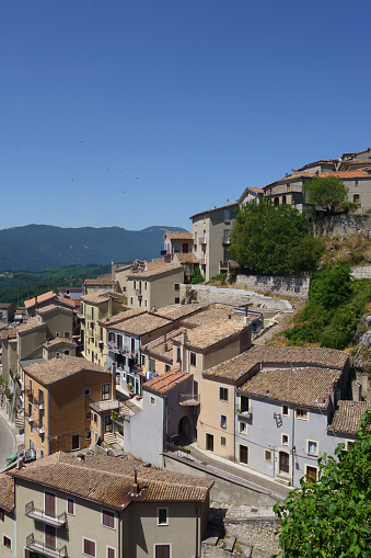 View of Castelgrande,  old town in Potenza province, Basilicata, Italy