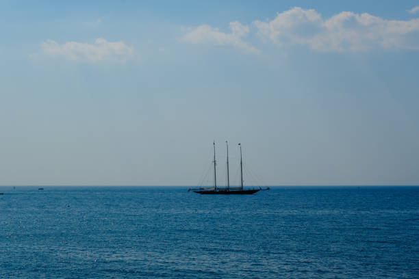 A sailing ship floating in the sea, Kusadasi, Aydin